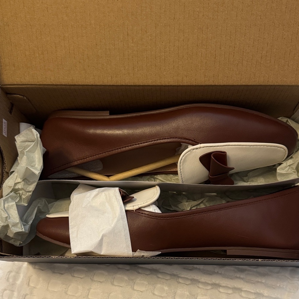 Cole Haan Women's Brown and Cream Bow Loafers - Picture 3 of 4